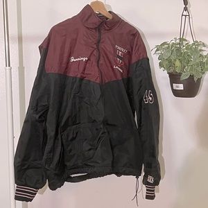 athletic windbreaker maroon